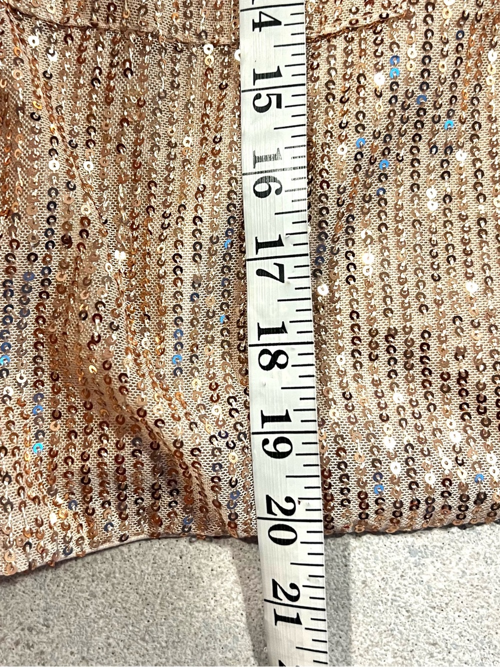 ODDI Rose Gold Dual Tone Sequin Crop Jacket Nashville Concert Glam Size L - Picture 9 of 9